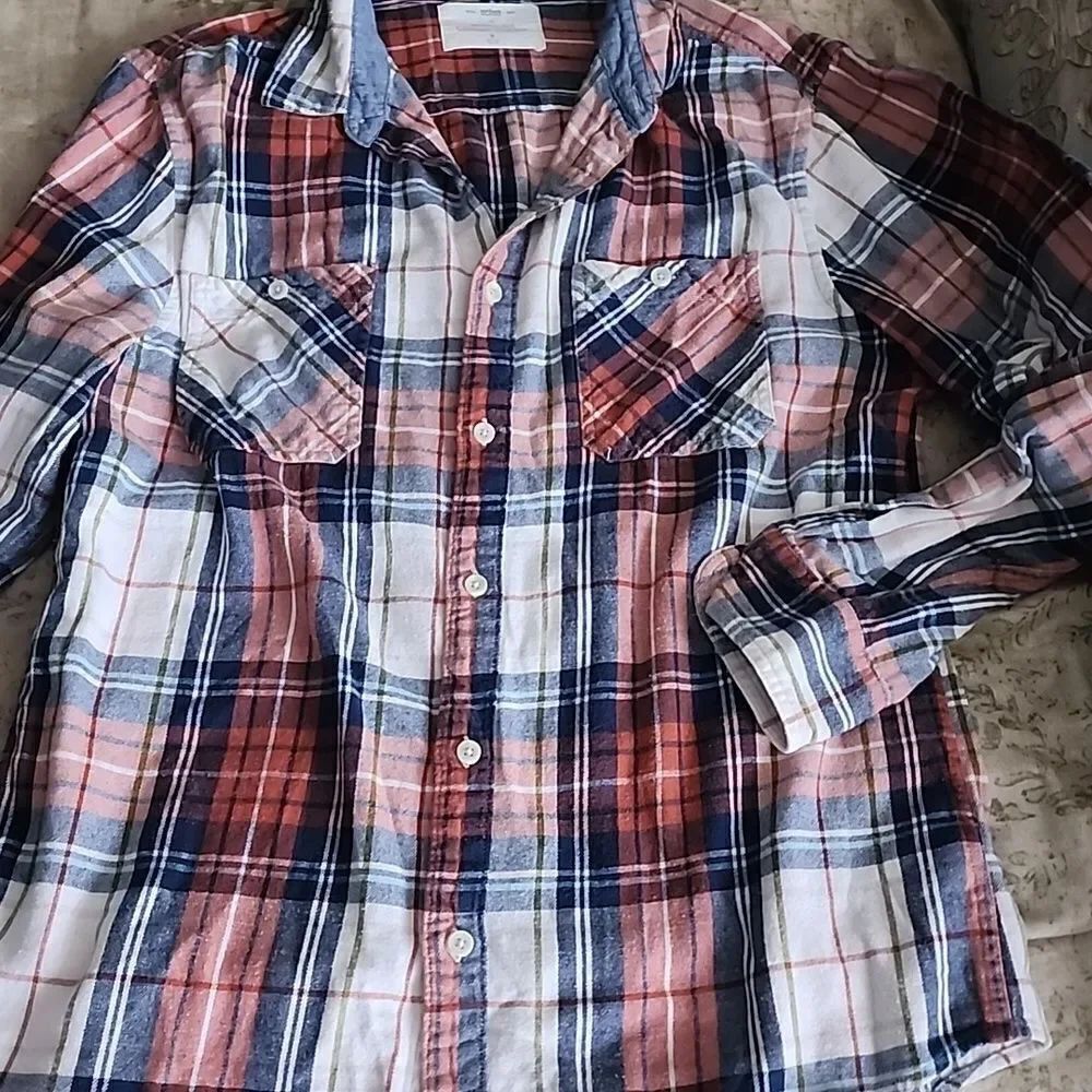 Bonfire Classic Red Flannel Button Up Shirt Size M